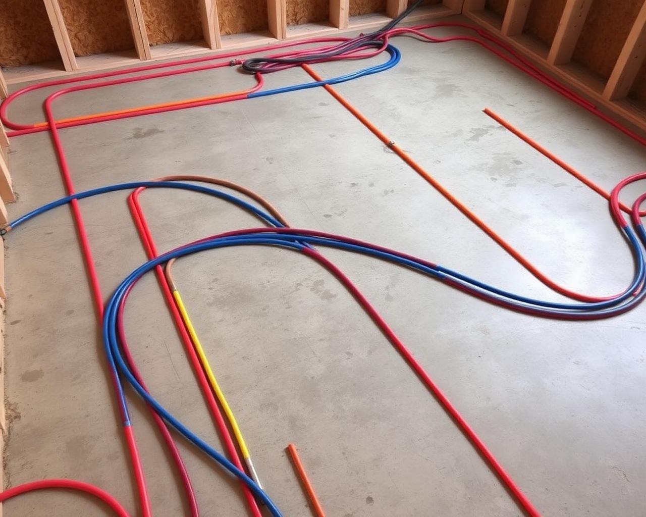 Underfloor heating PEX install